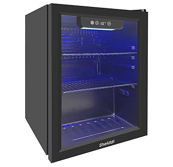 Amazon | Shelddi 小型冷蔵庫 48L コンプレッサー式 透明ガラス